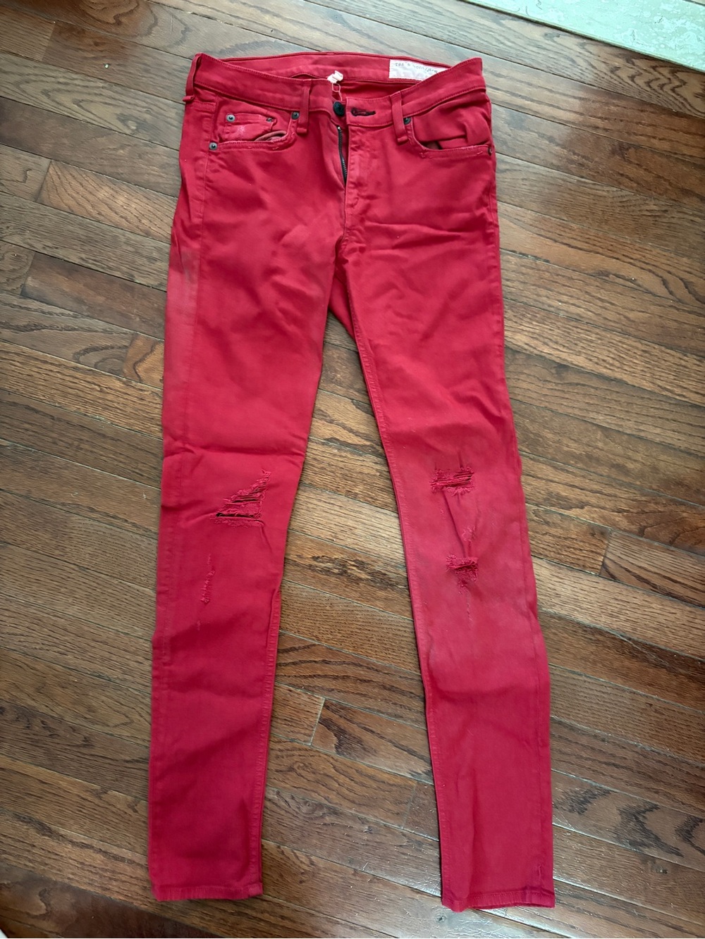 rag & bone Red Straight Leg Jeans